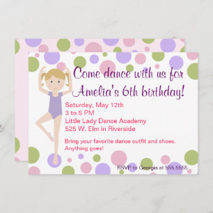 Ballet Dance Party Invitation Kaart