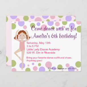 Ballet Dance Party Invitation Kaart