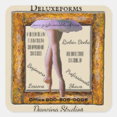 Ballet Dance Wood Vierkante Sticker (Voorkant)