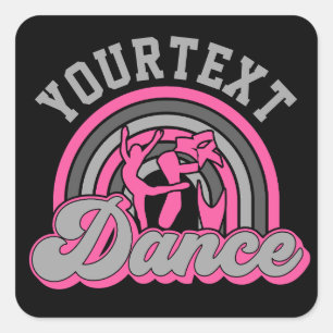 Ballet Dancer ADD TEKST Klassieke Dans Performer Vierkante Sticker