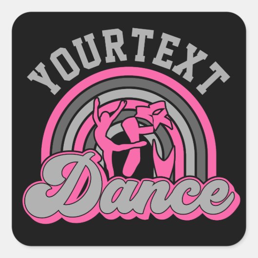 Ballet Dancer ADD TEKST Klassieke Dans Performer Vierkante Sticker (Voorkant)