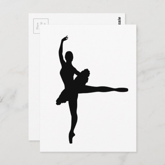 BALLET DANCER Arabesque (Ballerina silhouette) ~.p Briefkaart (Voorkant / Achterkant)