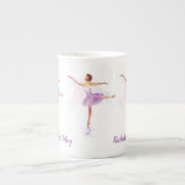 Ballet Dancer Arabesque - Jouw naam of tekst toevo Porselein Kop (Voorkant)