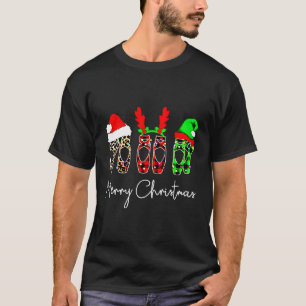 Ballet Dancer Ballerina Merry Kerstmis Point T-shirt
