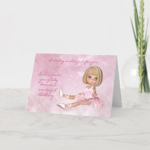 Ballet Dancer Birthday Card - Ballerina Birthday Kaart