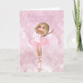 Ballet Dancer Birthday Card - Ballerina Birthday Kaart (Voorkant)