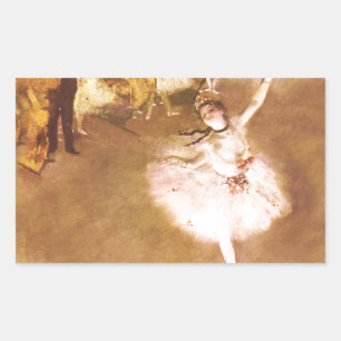 Ballet Dancer Degas Star Painting Rechthoekige Sticker