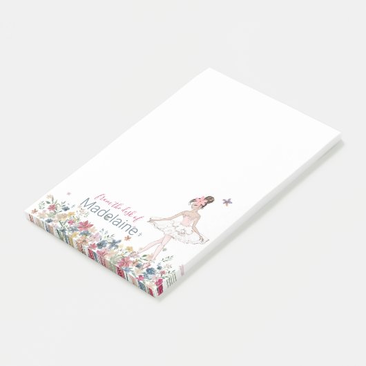 Ballet Dancer Floral Personal Post-it Notes (Incliné)