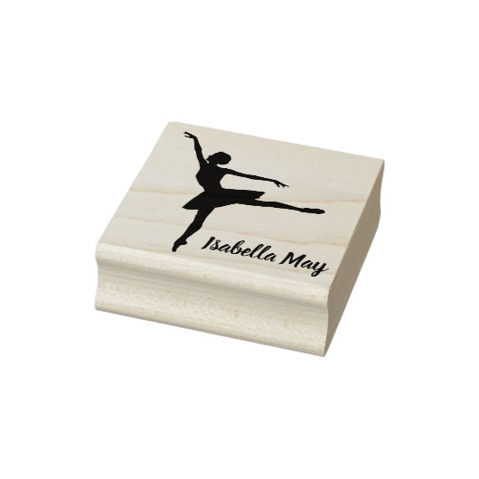 Ballet Dancer met Uw Keuze Naam op een Rubberstempel (Stempel)