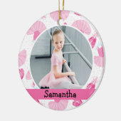 Ballet Dancer Photo Holiday Monogram Keramisch Ornament (Links)