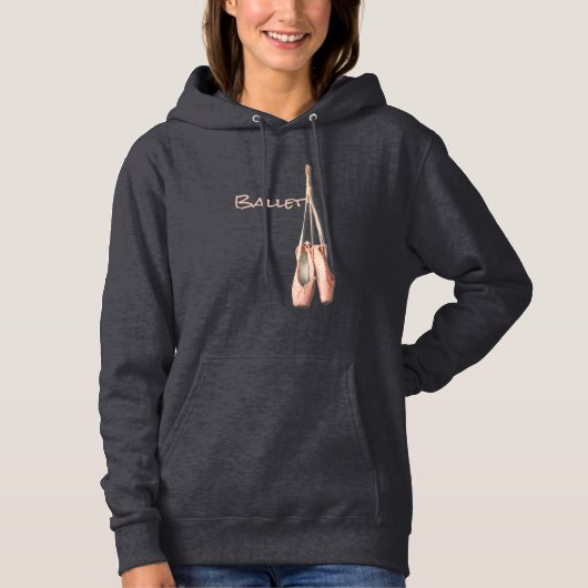 Ballet Dancer Pointe Shoes met naam Hoodie (Voorkant)
