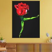 Ballet Dancer Roos Ballerina Canvas Schilderij (Insitu (Woonkamer))
