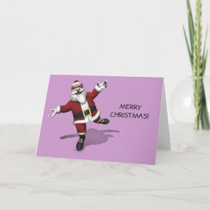 Ballet Dancer Santa Claus Feestdagen Kaart