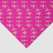 Ballet Dancers Ballerina Pattern Hot Pink Tissuepapier (Detail)