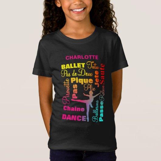 Ballet Dancing Ballerina Girls Cute Personalized T-shirt (Voorkant)