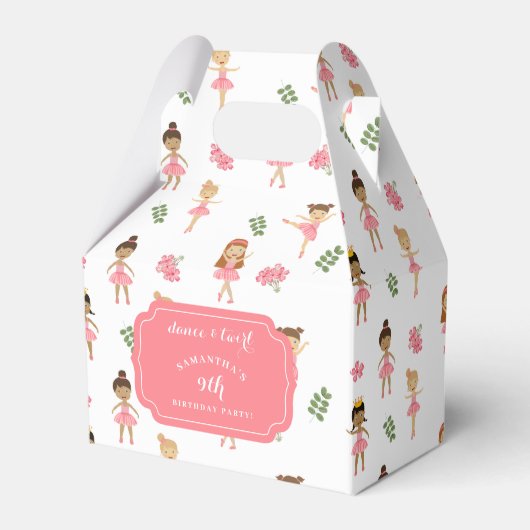 Ballet Dans & Draai Roze Ballerina Verjaardag Bedankdoosjes (Voorkant Zijde)