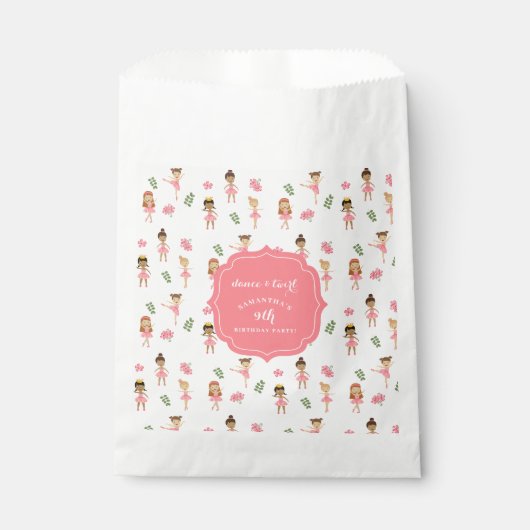 Ballet Dans & Draai Roze Ballerina Verjaardag Bedankzakje (Voorkant)