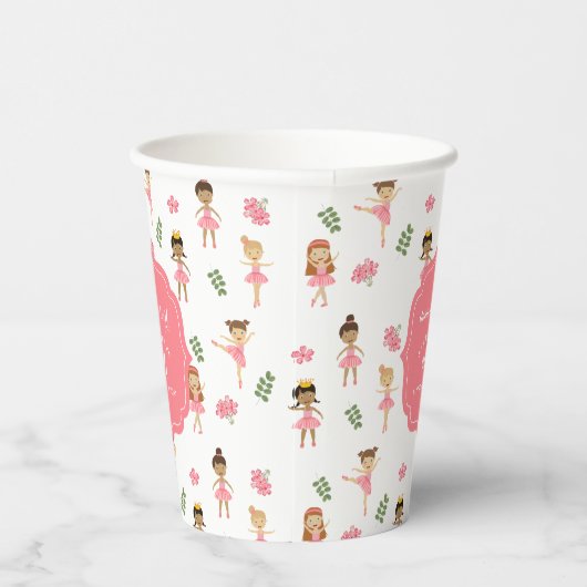Ballet Dans & Draai Roze Ballerina Verjaardag Papieren Bekers (Rechts)