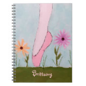 Ballet dans le carnet personnalisable de fleurs (Devant)