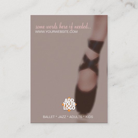 Ballet Danse grand Carte de visite (Dos)