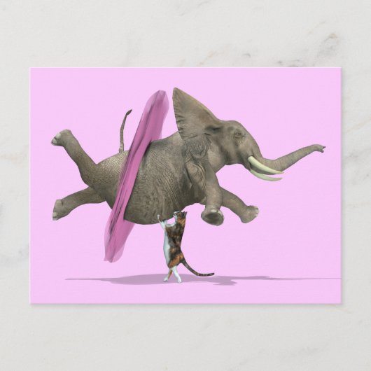 Ballet Dansend Elephant Briefkaart (Voorkant)