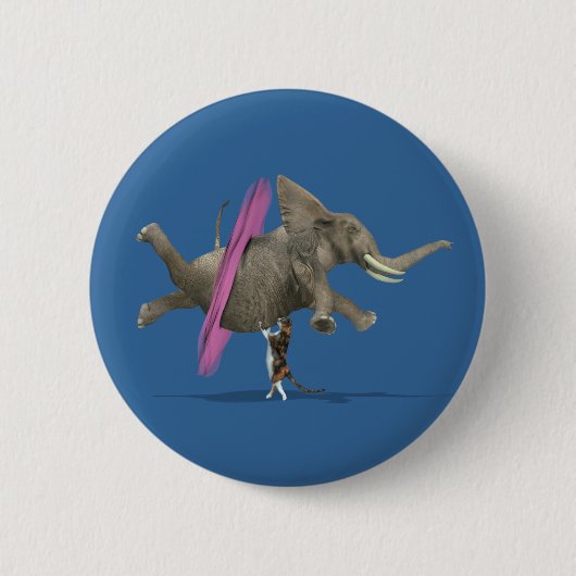 Ballet Dansend Elephant Ronde Button 5,7 Cm (Voorkant)