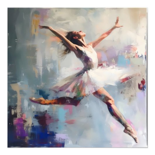 Ballet danser Abstracte kunst Foto Afdruk (Voorkant)