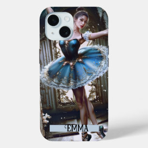 Ballet danser in een blauwe Tutu aangepaste naam