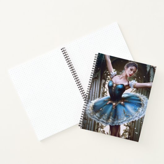 Ballet danser in een blauwe Tutu Notitieboek (Binnen)