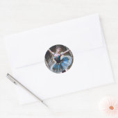 Ballet danser in een blauwe Tutu Ronde Sticker (Envelop)