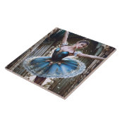 Ballet danser in een blauwe Tutu Tegeltje (Zijkant)