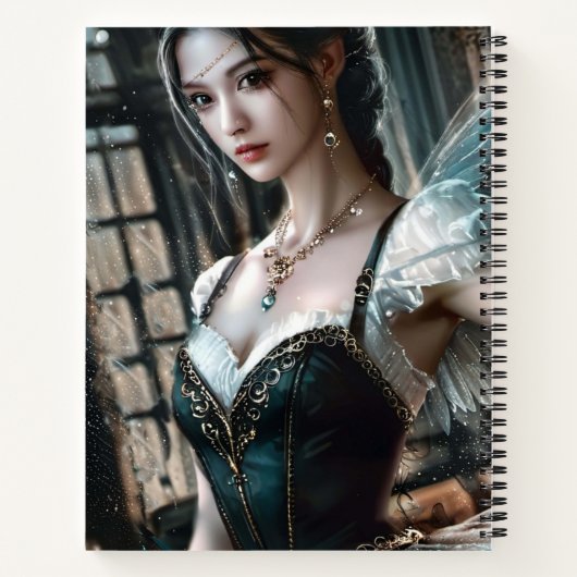 Ballet danser in een groene TuTu en Fairy Wings Notitieboek (Achterkant)