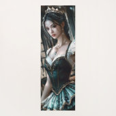 Ballet danser in een groene TuTu en Fairy Wings Yogamat (Achterkant)