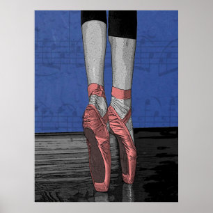 Ballet danser met roze schoenen Poster