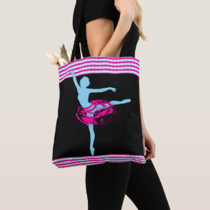 Ballet danser met roze strepen Canvas tas