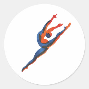 Ballet danser springen ronde sticker