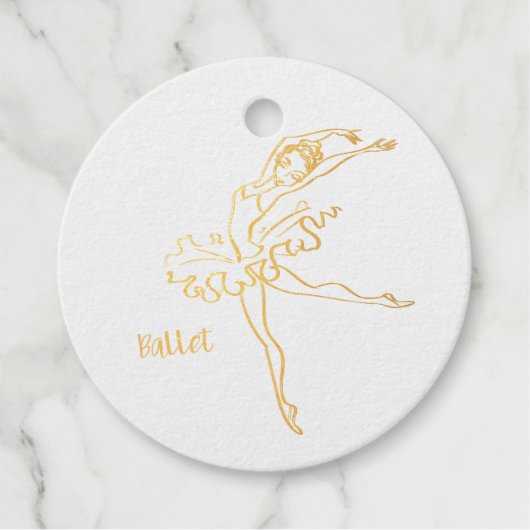 Ballet danser stencil elegante script folie bedankjes labels (Voorkant)