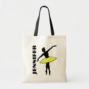 Ballet danser Tutu Ballerina Dance Class Geel Tote Bag