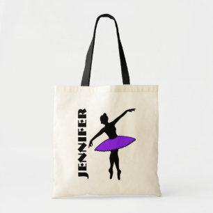 Ballet danser Tutu Ballerina Dance Class Paarse Tote Bag