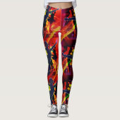Ballet dansers op multi kleur achtergrond leggings (Voorkant)