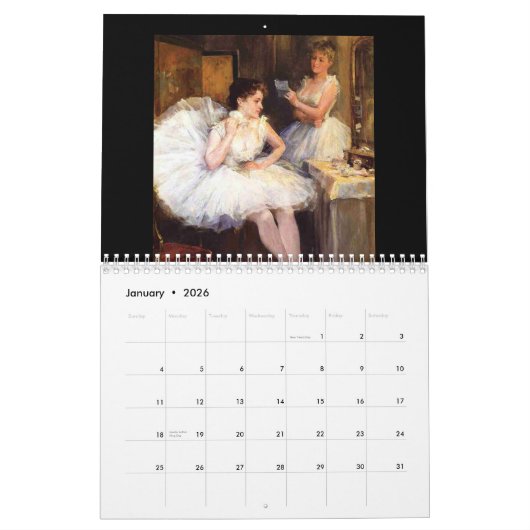 Ballet d'art, Calendrier de danse, Degas, Renoir (Jan 2026)