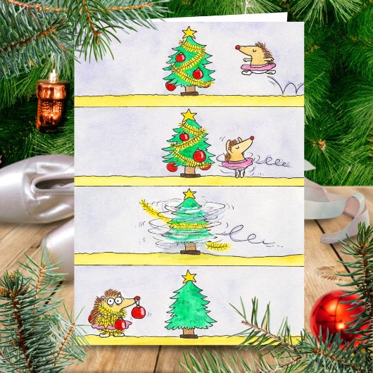 Ballet de Noël Carte de vœux comique