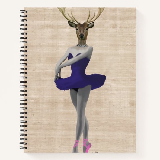 Ballet Deer in Blue Notitieboek (Voorkant)