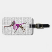 Ballet Deer in Roze Bagagelabel (Voorkant horizontaal)