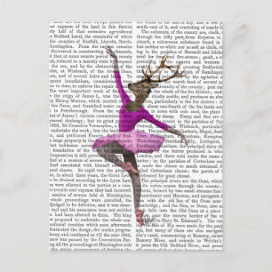 Ballet Deer in Roze Briefkaart