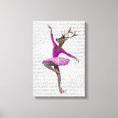 Ballet Deer in Roze Canvas Afdruk (Voorkant)
