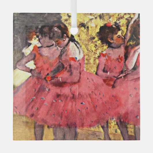 BALLET-Degas: de roze dansers, Glas Ornament (Voorkant)