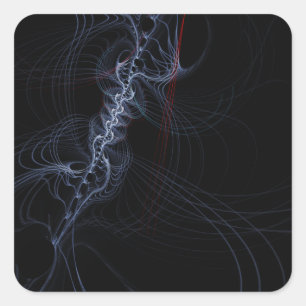 Ballet Digitale Abstracte Fractal Art Vierkante Sticker