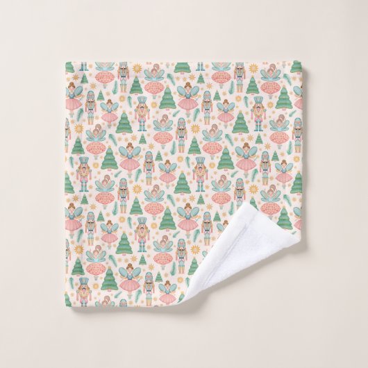 Ballet et fées de craquelins sur Arrière - plan de (Gant de toilette)