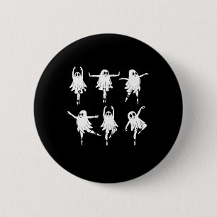 Ballet Ghost Dancer Spooky Dance Teacher Halloween Ronde Button 5,7 Cm
